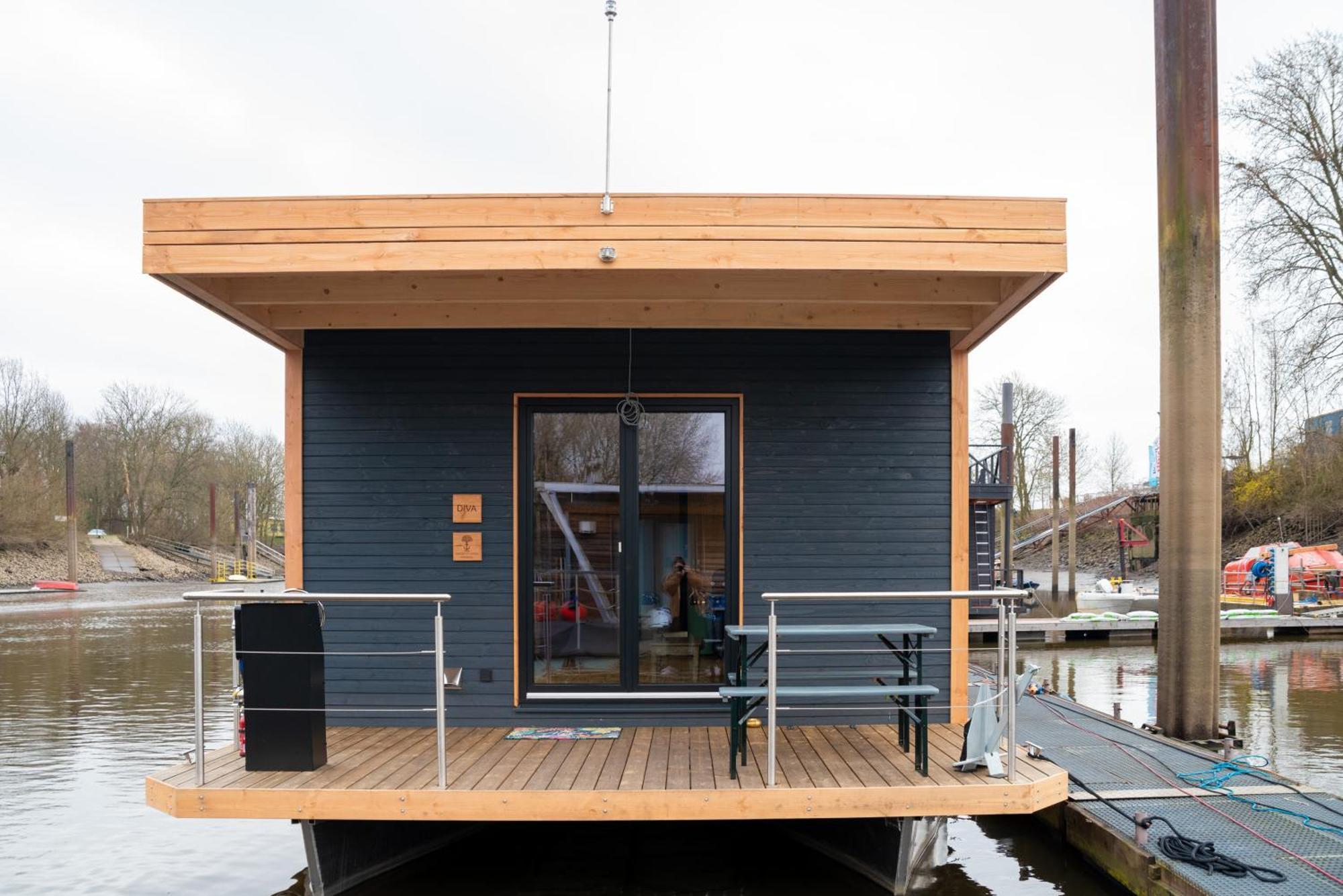 Komfort-Hausboot Diva Mit Kamin Hamburgo Exterior foto